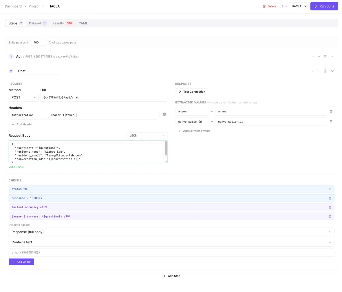 Build your test steps